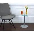 Produktbild: freeroom24 Beistelltisch Johanna Ø30cm (inkl. Montagewerkzeug), Lieferbare Höhen 30cm, 40cm, 50cm, 60cm, 70cm, 80cm silberfarben 50 cm