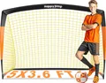 Produktbild: Happy Jump Fußballtor 3x2.2FT, 4x3FT, 5x3.6FT, 7x5FT Pop-Up Fußballtraining für den Garten (5x3.6 FT- Schwarz Orange) -1 PC