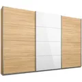Produktbild: Schwebetürenschrank - Eiche Sonoma - weiß - Glastür - 271x210 cm