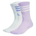 Produktbild: adidas Unisex 3-Stripes Cushioned Crew Socks 3 Pairs, Powder Plum/White/Halo Mint, 6.5-8