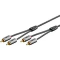 Produktbild: Goobay Plus 65293 Stereo Cinchkabel 2x Cinch-Stecker auf 2x Cinchstecker / Audiokabel Textilkabel Shark Skin Grau / 2m