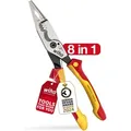 Produktbild: Multifunktionszange Für Elektriker 8in1 I Crimpen, Abisolieren, Schneiden, Greifen, Entgraten, Biegen, Verschrauben, Schrauben Schneiden (45705) - Wiha