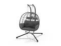Produktbild: JUSKYS Doppel Hängesessel Aria aus Polyrattan mit Gestell (Grau)