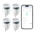 Produktbild: SwitchBot Plug Mini Matter-fähig mit Leistungsüberwachung 4er Pack, WLAN Steckdose, kompatibel mit Alexa, Google Home, Apple Home und Home Assistant (über Matter), Sprach- & App-Steuerung, 16A Type-F