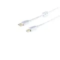Produktbild: S/CONN maximum connectivity USB High Speed 2.0 Kabel mit Ferrit, A/B Stecker, USB 2.0, weiß, 1,0m