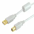 Produktbild: 1m High End USB 2.0 Kabel A-Stecker > B-Stecker vergoldet weiss Ferritkerne