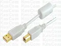 Produktbild: USB 2.0 Kabel 1 m A-B mit Entstörungsfilter Ferrit weiß