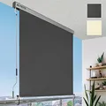 Produktbild: Sol Royal Senkrechtmarkise 180x250 cm MS5 Markise – Robuster Balkonsichtschutz Abnehmbare Handkurbel Wasserabweisender Sonnenschutz Terrasse Balkon Garten Wetterfeste Vertikalmarkise Anthrazit