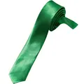 Produktbild: dressforfun 901020 Einfarbige Krawatte für Damen und Herren, glänzender Schlips in Einheitsgröße, schmale Krawatte für Party Kostüm Fasching Alltag Business - diverse Farben - (grün | Nr. 303680)