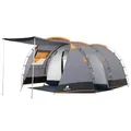 Produktbild: CampFeuer Zelt Super+ für 4 Personen | Grau/Schwarz | XXL Tunnelzelt mit 2 Eingängen & Vordach | 3000 mm Wassersäule | Zelt mit Vorzelt und Bodenplane | Für Camping, Festivals & Familienausflüge