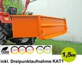 Produktbild: YERD Heck container Transport mulde Behälter 150cm KAT1 Box Kipp Traktor kippbar