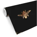 Produktbild: K&L Wall Art Mustertapete Vintage fleißige Biene Büro Vliestapete Natur Schwarz Gold Wohnzimmer, Bienenkönigin Tapete schwarz 0.48 m x 10.08 m