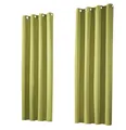 Produktbild: heimtexland ® Thermo- Verdunkelungsgardine Ösenschal Vorhang Verdunkelnd Isolierend Blickdicht Verdunklungsvorhang HxB 245x135 Grün Typ139