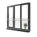 Produktbild: Mucola Brüstungsgeländer Balkongeländer Fenster Geländer Edelstahl Silber V2A Handlauf, 184 cm Länge, 90 cm Höhe, Stück, Premium-Geländer, V2A Edelstahl silberfarben 184 cm x 90 cm