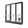 Produktbild: Mucola Balkongeländer Edelstahl 90x184 cm Fenstergeländer 14 Füllstäbe | Brüstungsgeländer Treppengeländer V2A Wandmontage innen & außen | Absturzsicherung Balkon Fenster inkl. Montagematerial
