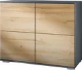 Produktbild: Vladon Kommode Rova V3, Moderner Küchenschrank mit 4 Push-to-Open Türen Anthrazit matt / Eiche Natur (92,5 x 75.5 x 35)