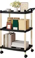 Produktbild: WOLTU Servierwagen 3 Ebenen, Küchenwagen auf Rollen, Kunststoff Holz, Schwarz