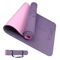 Produktbild: Yogamatte rutschfest mit Ausrichtungslinien Fitnessmatte 6mm TPE Gymnastikmatte