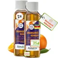 Produktbild: AlmaWin® Orangenöl Reiniger EXTRA STARK [2x 125ml] ideal als starker Allesreiniger & Fettlöser - Veganes Orangenreiniger Konzentrat mit fruchtigem Duft - Besonders ergiebiger Orangenölreiniger