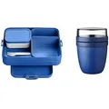 Produktbild: Mepal 2-tlg Starter Set Snacks to go – Bento-Lunchbox Large mit Lunchpot – praktischer Müslibecher – Brotdose mit Fächern, geeignet für bis z