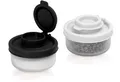 Produktbild: SIGNORA WARE Salz- und Pfefferstreuer, 2er-Set, Mini, Transparent mit rotem Deckel, Kunststoff, Gewürzstreuer, ideal für unterwegs, Camping, Picknick, Outdoor, Küche, Lunchboxen, Reisen