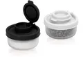 Produktbild: Salz- und Pfefferstreuer 2er-Set Mini Transparent mit rotem Deckel Kunststoff...