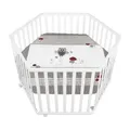 Produktbild: roba Laufgitter 'Adam & Eule' 6-eckig, inkl. Schutzeinlage, Holz weiß