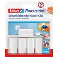 Produktbild: tesa Powerstrips Kabelclip / Kabel Clip selbstklebend / Zur Fixierung von Kabeln / In Weiß / 1 x 5 Stk.