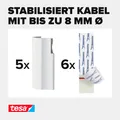 Produktbild: Kabelclip selbstklebend tesa Powerstrips Weiß 5 Stk - Kabelhalterung Clips