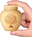 Produktbild: Kleine Urne für menschliche Asche aus Bambus, Mini-Andenken mit Gravur