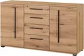 Produktbild: INOSIGN Sideboard Cantara, moderner Schrank, Kommode in Eiche Evoke oder weiß, schwarze Stangengriffe, ausreichend Stauraum, vielseitig einsetzbar