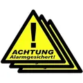 Produktbild: 40201 Warnaufkleber Achtung Alarmgesichert Sprachen Deutsch 3er Set (b X H) 85 Mm X 70 Mm - Pentatech