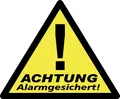 Produktbild: WAK-A Aufkleber >Alarmgesichert< 3er