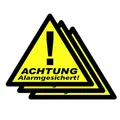 Produktbild: PENTATECH 40201 Warnaufkleber Achtung Alarmgesichert Sprachen Deutsch 3er Set (B x H) 85mm x 70mm