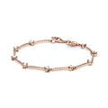 Produktbild: PANDORA Funkelnde Pavé-Stäbe Armband in Roségold mit 14 Karat rosévergoldete Metalllegierung und Cubic Zirkonia Steinen Timeless Collection, 20cm