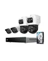 Produktbild: eufy PoE NVR Security System S4, 2× Bullet-PTZ-Kameras, 2X Bullet-Kameras, 360° PTZ, KI Auto-Framing&Tracking, smarte Videosuche,Farbnachtsicht,rot-blaues Stroboskop,2TB HDD integriert,24/7