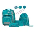 Produktbild: Schneiders Ergolite Aqua Love Mädchen Schultasche - 9-teiliges Set, Orthopädisch geprüft, mit LED-Leuchtstäben, nachhaltig & ergonomisch