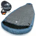 Produktbild: your GEAR Schlafsack Calima XXL - Extra Breiter Eiform Schlafsack 230x110 cm - Viel Platz für Seitenschläfer & Große Personen - 3 Jahreszeiten Campingschlafsack - Komfort +8 °C/Extrem -10 °C