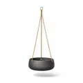 Produktbild: Finestgreen Hängende Pflanzschale Eileen Schwarz | Hängende Pflanzschale zum bepflanzen | Urban Gardening Pflanzenampel Betonoptik (S Ø:24 H:9 cm) | Pottery Pots