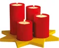Produktbild: Adventskranz Stern mit 4 Stumpenkerzen für Teelicher 12 cm #4320