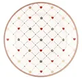 Produktbild: Greengate Kuchenteller Greengate Teller KLEIN CLARINA Weiß HERZEN Rot STERNE Gold 15 cm