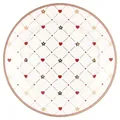 Produktbild: Greengate Teller KLEIN CLARINA Weiß HERZEN Rot STERNE Gold 15 cm Dessertteller