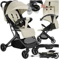 Produktbild: tectake Buggy-Kinderwagen, Einhand-Klappmechanismus, mit 5-Punkt-Gurt, Feststellbremse, Schutzbügel, pulverbeschichtetes Stahlgestell und pflegeleichter Stoffbezug, für 0 bis 36 Monate geeignet, Belastbarkeit 15 kg