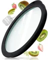 Produktbild: RÖSLE Frischhaltedeckel aus Glas, Glasdeckel mit Silikonrand zum Verschließen von Schüsseln und Töpfen, spülmaschinengeeignet, 24 cm Durchmesser