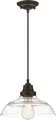 Produktbild: Einflammige Pendelleuchte Iron Hill Bronze / Antikglas