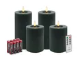Produktbild: LC Home Candela Lights LED Kerzen 4er Set Winter Grün Flammenlos Echtwachs inklusive Fernbedienung & Batterien Dimmbar Flammenfunktion