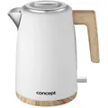 Produktbild: Concept elektrischer Wasserkocher, 2200W, 1,7l, weiß, RK3315 - Weiß/Braun