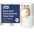 Produktbild: 7x TORK 110406 Toilettenpapier T4 Premium Extra Soft 4-lagig 6 Rollen