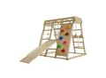 Produktbild: Juskys Maxi Klettergerüst für Kinder - Indoor Spielplatz mit Rutsche, Kletterwand & Schaukel - Natur
