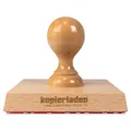 Produktbild: Personalisierter Holzstempel mit eigenem Text oder Logo, 100mm breit